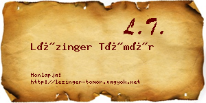 Lézinger Tömör névjegykártya